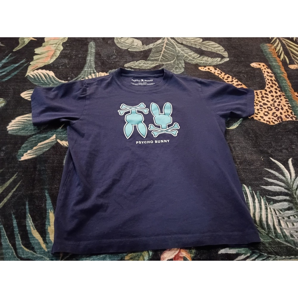 Psycho Bunny T-shirt Boys Size Large 14-16 Navy Blue